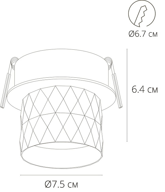 Встраиваемый светильник Arte Lamp Fang A5562PL-1BK Фото № 2