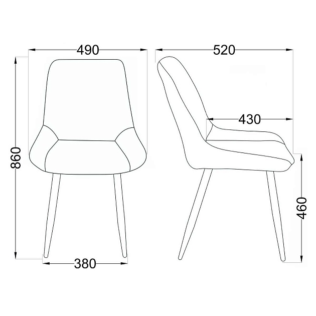 Кухонный стул AksHome Nika серый, велюр 72321 Фото № 2