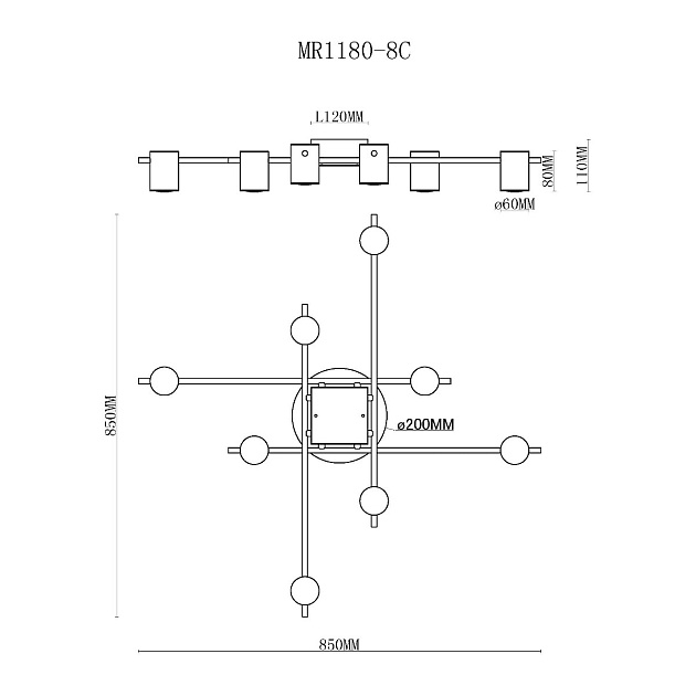 Потолочная люстра MyFar Gella MR1180-8C Фото № 2