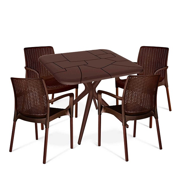 Обеденная группа Sheffilton SHT-DS140 коричневый 4205524401 Фото № 1