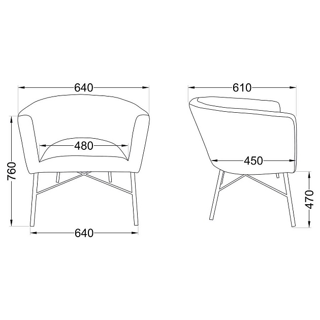 Кресло AksHome Almond серый, велюр 80890 Фото № 2