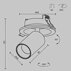 Встраиваемый светодиодный спот Maytoni Technical Ceiling Focus Led C071CL-7W4K-WB 3