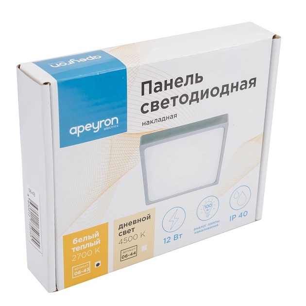Накладная светодиодная панель Apeyron 06-43 изображение 4 Накладная светодиодная панель Apeyron 06-43 Фото № 4