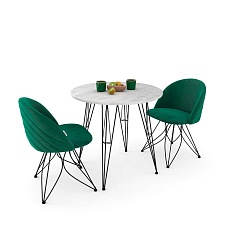 Обеденная группа Sheffilton SHT-DS144 лиственно-зеленый/бетон светлый/черный 5678345601