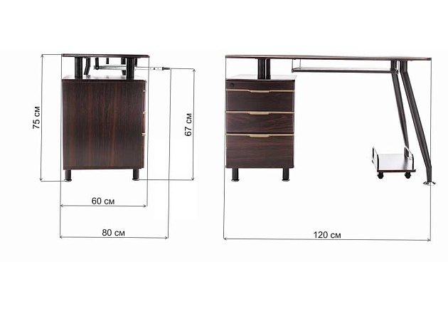 Компьютерный стол Woodville Erida 1679 изображение 3 Компьютерный стол Woodville Erida 1679 Фото № 3