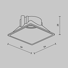 Декоративная рамка-отражатель Maytoni Technical Downlight Alfa LED Ring8-10W-SQ-W 1
