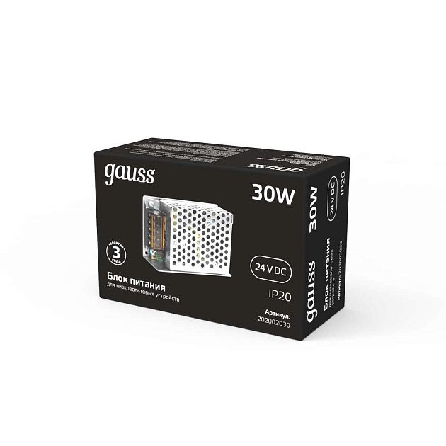Блок питания Gauss 30W 24V IP20 202002030 Фото № 2