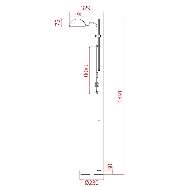 Торшер Arte Lamp Zetta A7055PN-1BK изображение 2 Торшер Arte Lamp Zetta A7055PN-1BK Фото № 2