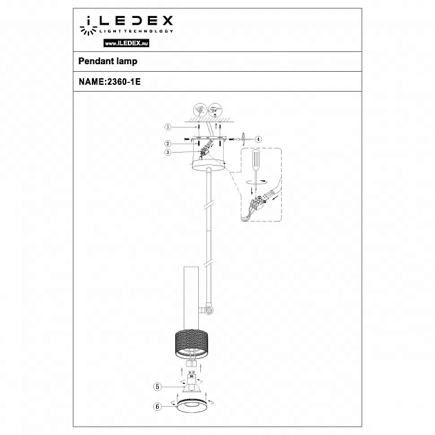 Подвесной светильник iLedex Delta 2361-1 BK+SL изображение 2 Подвесной светильник iLedex Delta 2361-1 BK+SL Фото № 2