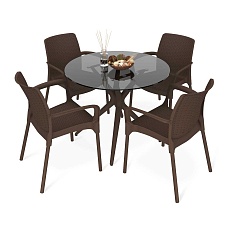 Обеденная группа Sheffilton SHT-DS245 дымчатый/коричневый 2498973801