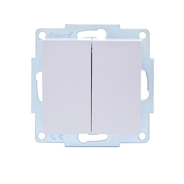 Выключатель двойной Lezard Vesna белый 742-0288-101 Фото № 1