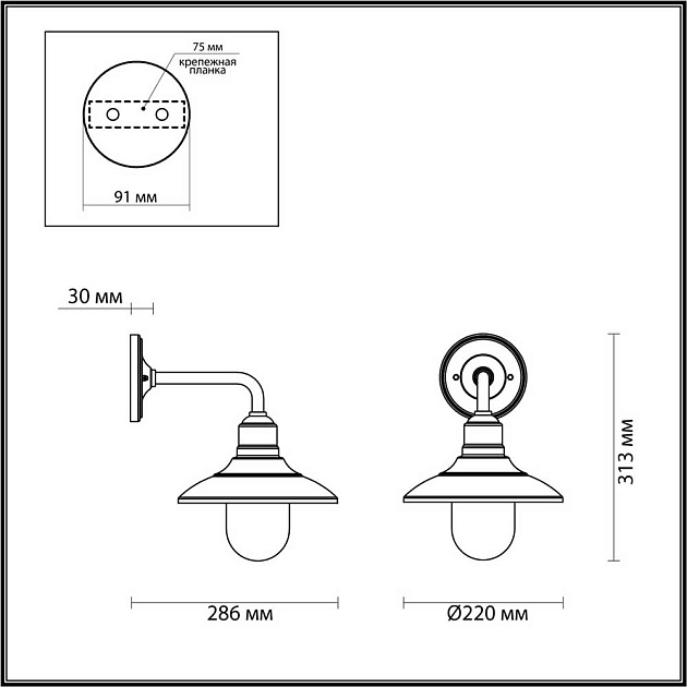 Уличный настенный светильник Odeon Light Nature Campa 4965/1W Фото № 5