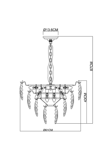 Подвесная люстра Arte Lamp Lilly A4070LM-9GO изображение 2 Подвесная люстра Arte Lamp Lilly A4070LM-9GO Фото № 2