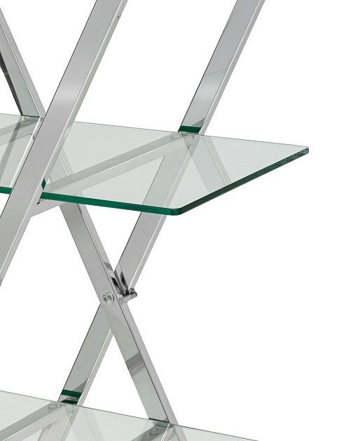 Стеллаж Stool Group Гейт прозрачное стекло сталь серебро EDCS-006 Фото № 5
