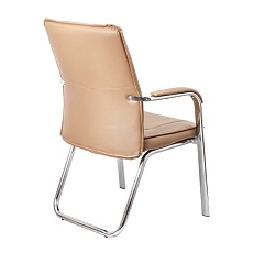 Офисный стул AksHome Oscar бежевый, экокожа, цвет каркаса хром 70058 3