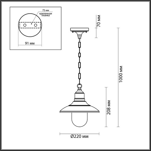Уличный подвесной светильник Odeon Light Nature Campa 4965/1 Фото № 4