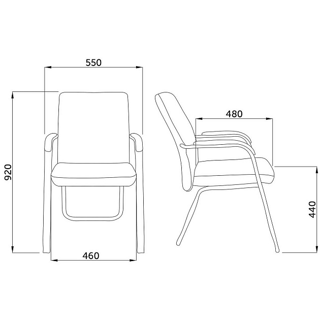 Офисный стул AksHome Oscar чёрный, экокожа, цвет каркаса хром 70056 Фото № 2