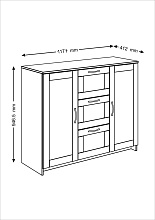 Тумба Шведский Стандарт Сириус 117х95 с 3 ящиками 2.02.03.340.1 3