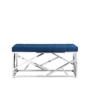 Банкетка Stool Group АРТ ДЕКО вельвет синий сталь серебро BENCH-016 4