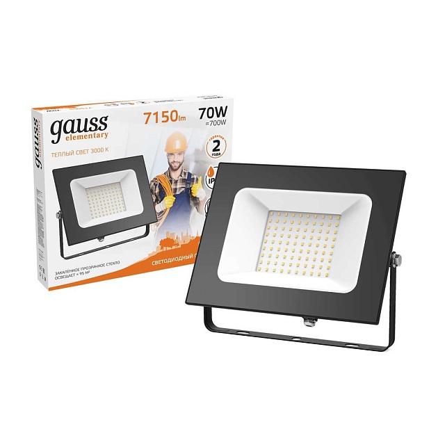 Прожектор светодиодный Gauss Elementary 70W 3000К 613527170 Фото № 5