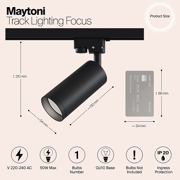 Трековый светильник Maytoni Track TR004-1-GU10-B Фото № 2