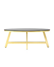 Журнальный стол Stool Group Альба 100*50 черное стекло/сталь золото УТ000004641 1