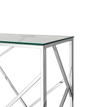 Консоль Stool Group АРТ ДЕКО 120х40 прозрачное стекло сталь серебро ECST-015 (120x40) 1