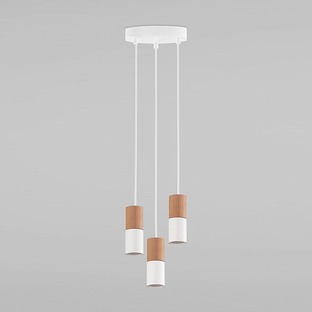 Подвесная люстра TK Lighting 6306 Elit White Wood Фото № 1