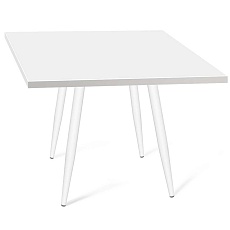 Кухонный стол Sheffilton SHT-TU14/80/80 ЛДСП белый муар/белый 9738378807