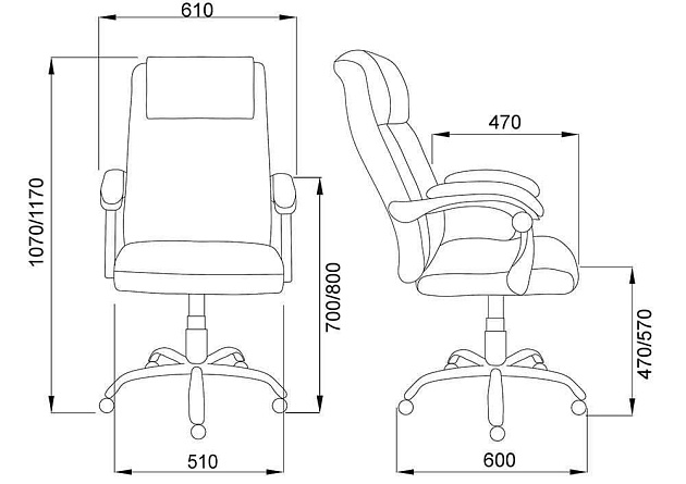 Кресло руководителя AksHome Brighton чёрный, экокожа 80024 Фото № 2