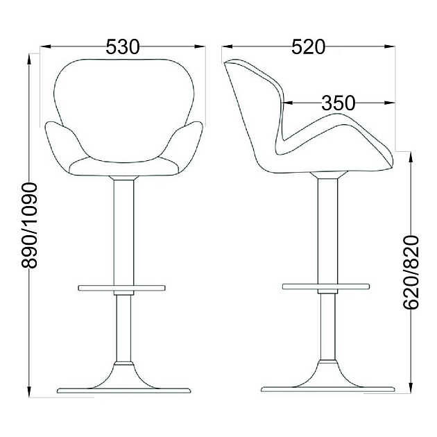 Барный стул AksHome Berlin черный, экокожа 62683 Фото № 2