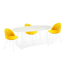 Обеденная группа Sheffilton SHT-DS151 имперский желтый/бетон крем/белый 4991597901