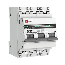 Автоматический выключатель 3P 32А (D) 6кА ВА 47-63 EKF PROxima mcb4763-6-3-32D-pro