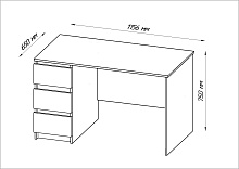 Письменный стол Шведский Стандарт Кастор 116х65 с 3 ящиками 2.03.06.090.3 3