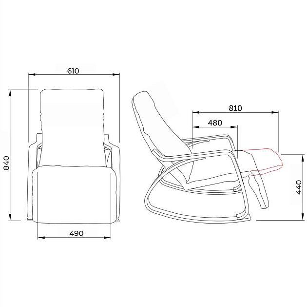 Кресло-качалка AksHome Smart бежевый ткань (лен) 80979 Фото № 2
