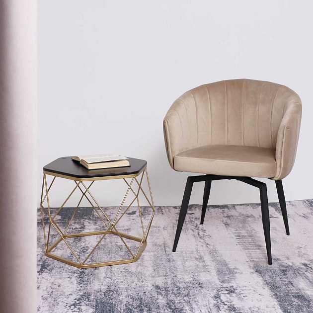 Поворотное кресло AksHome Melon бежевый велюр/черный 102945 изображение 13 Поворотное кресло AksHome Melon бежевый велюр/черный 102945 Фото № 13