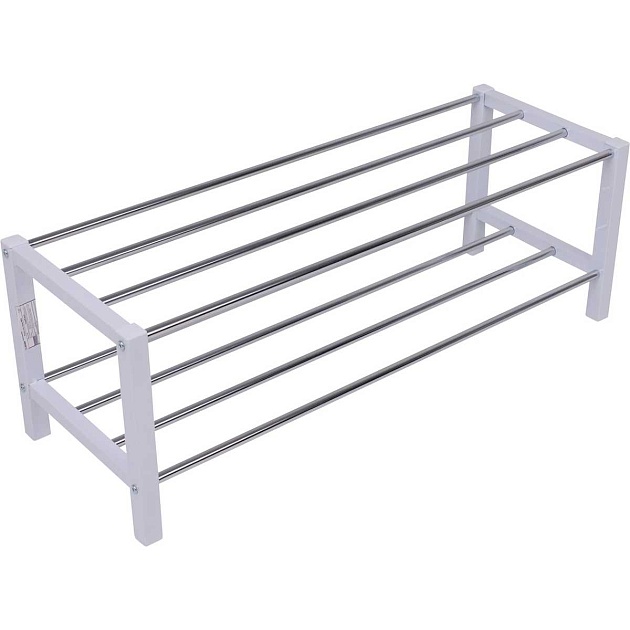 Обувница AksHome Iris белый/металл 77629 изображение 1 Обувница AksHome Iris белый/металл 77629 Фото № 1