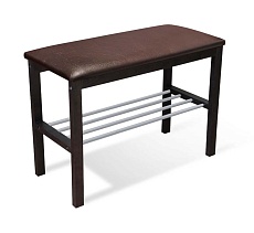 Обувница Sheffilton Альберо SHT-B2 венге/коричневый/алюм.метал 7097127202 3