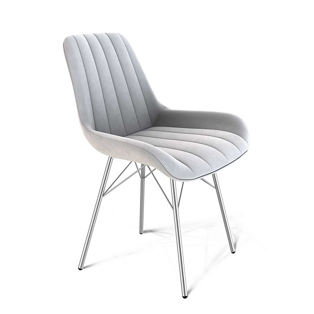 Кухонный стул Sheffilton SHT-ST37/S64 серое облако/хром лак 4683235302 Фото № 1