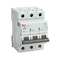 Выключатель автоматический AV-6 3P 10A (C) 6kA EKF AVERES mcb6-3-10C-av
