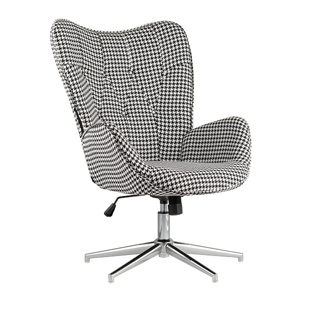 Поворотное кресло Stool Group Филадельфия регулируемое ч/б FUCHS HOUNDTOOTH Фото № 1