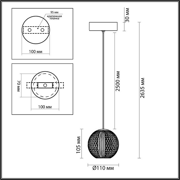 Подвесной светильник Odeon Light CRYSTAL 5007/5LA Фото № 3