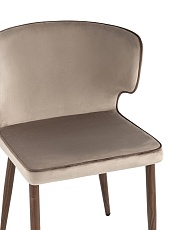 Кухонный стул Stool Group Матео с кантом велюр шампань (ножки дерево) MC110 KD HLR-08/HLR-49 edge 1