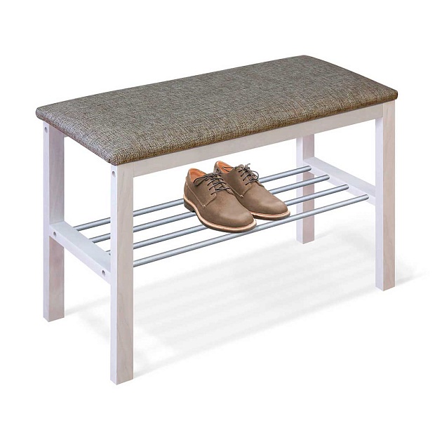 Обувница Sheffilton Альберо SHT-B2 беленый/кедровый/алюм.метал 7097127201 Фото № 1