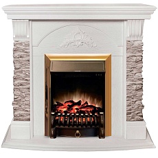 Электрокамин Realflame Athena GR WT с очагом Fobos Lux Brass 303132