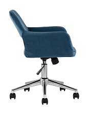 Поворотное кресло Stool Group Ross велюр синий ROSS CHROME VELVET DARK BLUE 3