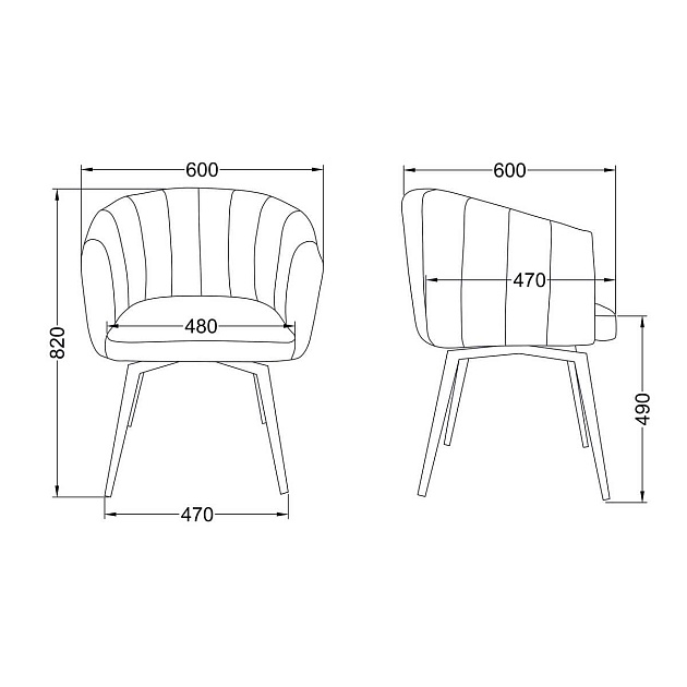 Поворотное кресло AksHome Melon серый, ткань 73215 Фото № 2