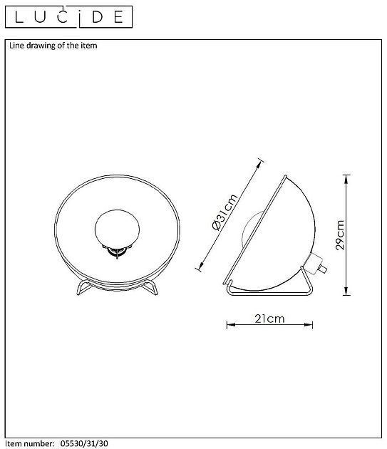 Настольная лампа Lucide Alvaro 05530/31/30 Фото № 5