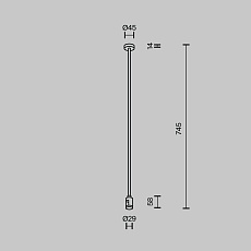 Крепление потолочное Long одинарное 700мм Maytoni Technical TRA159C-S1-PT 3