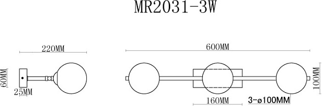 Бра MyFar Valency MR2031-3W изображение 2 Бра MyFar Valency MR2031-3W Фото № 2